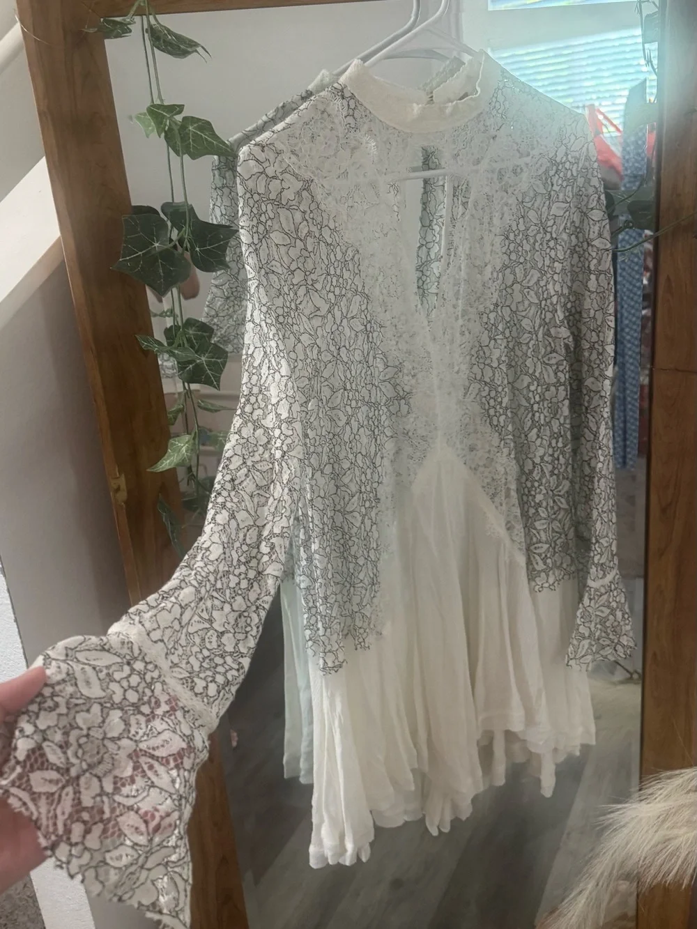 LIKE NEW Free People Tell Tale Cutout Lace Tunic